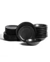 Stone Lain Oasis 24-pc. Stoneware Dinnerware Set In Black