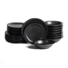 Stone Lain Oasis 24-pc. Stoneware Dinnerware Set In Black
