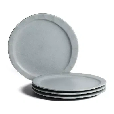 Stone Lain Oasis 4-pc. Stoneware Dinner Plate In Gray