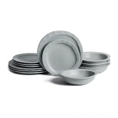 Stone Lain Oasis 4-pc. Stoneware Dinnerware Set In Gray