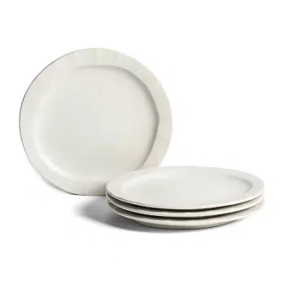 Stone Lain Oasis 4-pc. Stoneware Salad Plate In White
