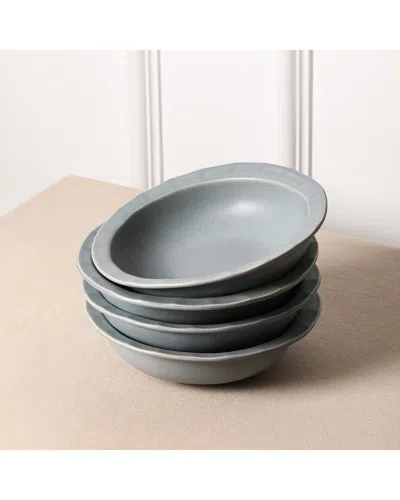 Stone Lain Oasis 4pc Pasta Stoneware Bowl Set In Gray