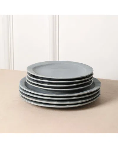 Stone Lain Oasis 4pc Stoneware Dinner Plate Set In Gray
