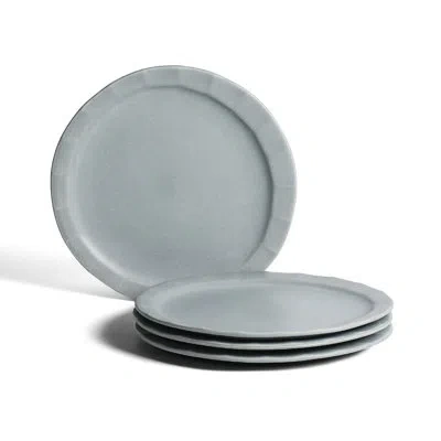 Stone Lain Oasis 4-piece Dinner Plate Set Stoneware In Gray