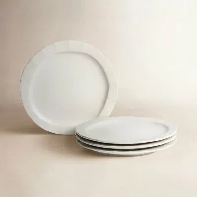 Stone Lain Oasis 4-piece Salad Plate Set Stoneware In White