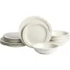 Stone Lain Oasis Stoneware 12-piece Dinnerware Set In White
