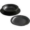 Stone Lain Oasis Stoneware 4-piece Dinner Plate Set In Black