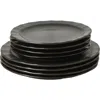 Stone Lain Oasis Stoneware 4-piece Dinner Plate Set In Black