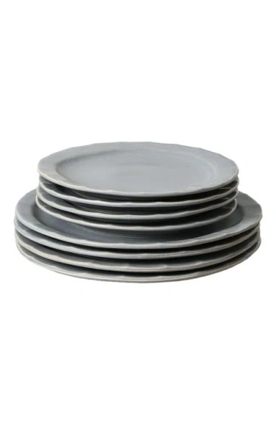 Stone Lain Oasis Stoneware 4-piece Dinner Plate Set In Gray