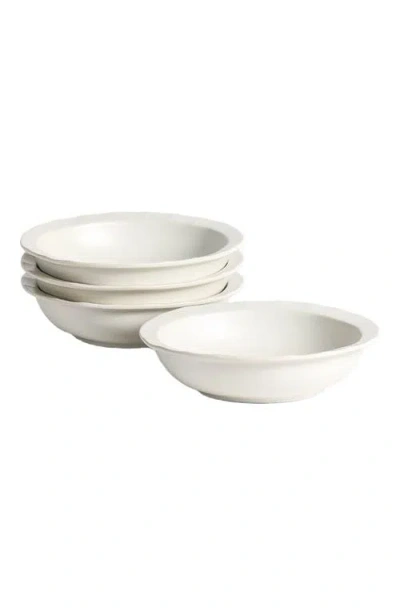 Stone Lain Oasis Stoneware 4-piece Pasta Bowl Set In White