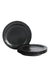 Stone Lain Oasis Stoneware 4-piece Salad Plate Set In Black