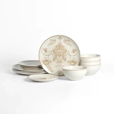 Stone Lain Opal 12-piece Dinnerware Set Stoneware In Beige