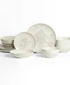 Stone Lain Opal Stoneware 16-piece Dinnerware Set In White