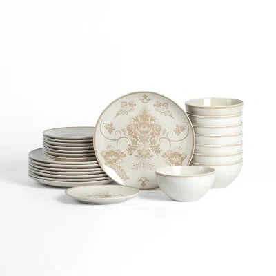 Stone Lain Opal 24-piece Dinnerware Set Stoneware In Beige