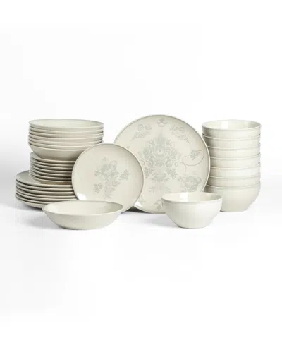 Stone Lain Opal Stoneware 32-piece Dinnerware Set In White