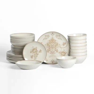 Stone Lain Opal 32-piece Dinnerware Set Stoneware In Beige