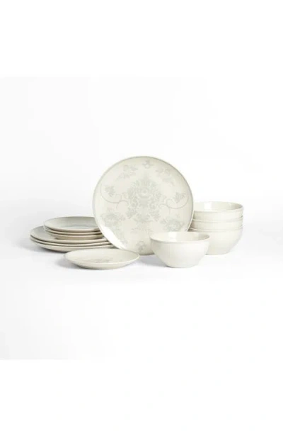 Stone Lain Opal Stoneware 12-piece Dinnerware Set In Gray