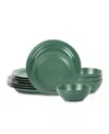 Stone Lain Orbit 12 Pc. Dinnerware Set, Service For 4 In Green