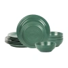 Stone Lain Orbit 12-pc. Stoneware Dinnerware Set In Green