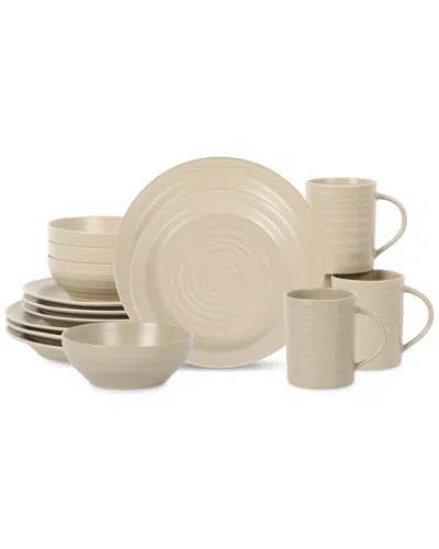 Stone Lain Orbit 16pc Dinnerware Set Beige In Animal Print
