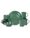 Stone Lain Orbit 16pc Dinnerware Set Green