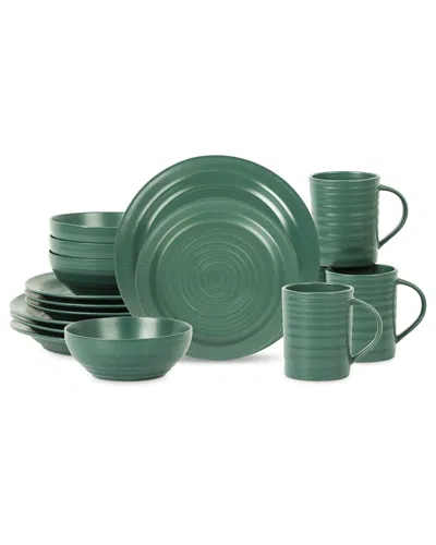Stone Lain Orbit 16pc Stoneware Dinnerware Set In Green