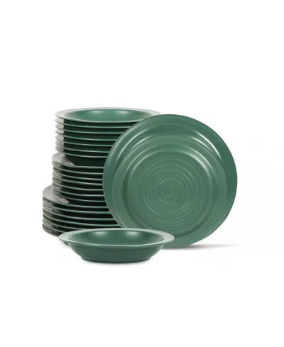 Stone Lain Orbit 24 Pc. Dinnerware Set, Service For 8 In Green