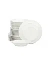 Stone Lain Orbit Stoneware 24-piece Dinnerware Set With Pasta Bowls In White
