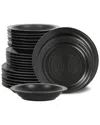 Stone Lain Orbit 24pc Stoneware Dinnerware Set In Black