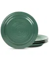 Stone Lain Orbit Stoneware 4-piece Dinner Plate Set In Green