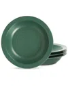 Stone Lain Orbit 4pc Stoneware Pasta Bowl Set In Green