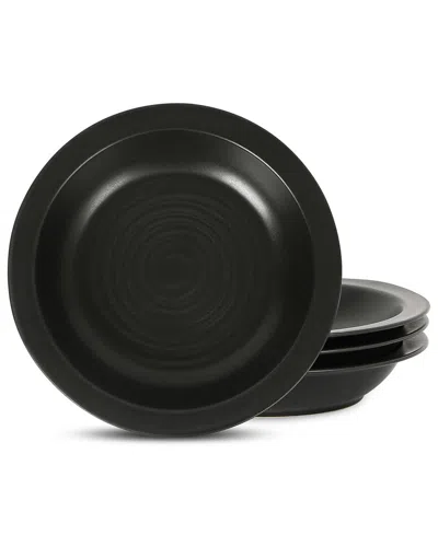 Stone Lain Orbit 4pc Stoneware Pasta Bowl Set In Black