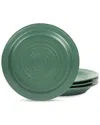 Stone Lain Orbit Stoneware 4-piece Dinner Plate Set In Green