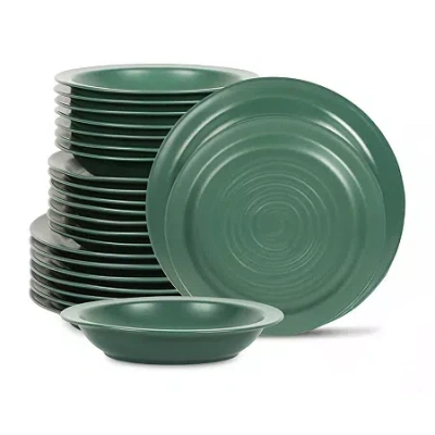 Stone Lain Orbit 8-pc. Stoneware Dinnerware Set In Green