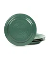 Stone Lain Orbit Stoneware 4-piece Dinner Plate Set In Green