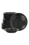 Stone Lain Orbit Stoneware 12-piece Dinnerware Set With Pasta Bowls In Black
