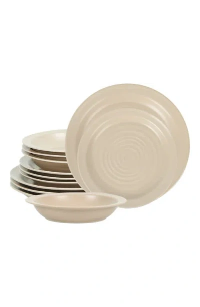 Stone Lain Orbit Stoneware 12-piece Dinnerware Set With Pasta Bowls In Neutral