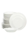 Stone Lain Orbit Stoneware 24-piece Dinnerware Set With Pasta Bowls In White