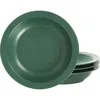 Stone Lain Orbit Stoneware 4-piece Pasta Bowl Set In Green