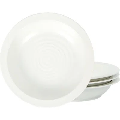 Stone Lain Orbit Stoneware 4-piece Pasta Bowl Set In White