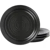 Stone Lain Orbit Stoneware 4-piece Dinner Plate Set In Black