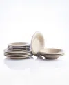 Stone Lain Aro 12pc Green Matte Stoneware Dinnerware Set In Green Matte