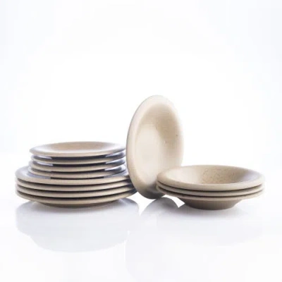 Stone Lain Porto By  Aro Stoneware 12-piece Dinnerware Set In Green Matte