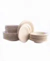 Stone Lain Aro 24pc Cream Matte Stoneware Dinnerware Set In Cream Matte