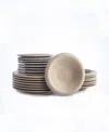 Stone Lain Aro 24pc Green Matte Stoneware Dinnerware Set In Green Matte