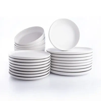 Stone Lain Porto By  Macchio 24-piece Dinnerware Set Stoneware In White