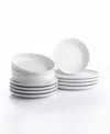 Stone Lain Porto By  Macchio Stoneware 12 Pc. Dinnerware Set, Service For 4 In White Matte