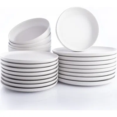 Stone Lain Porto By  Macchio Stoneware 24-piece Dinnerware Set In White Matte