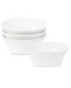 Stone Lain Quadro Porcelain 4-piece Bowl Set In White