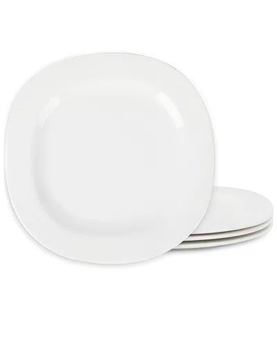 Stone Lain Quadro 4pc Dinner Plate Set In White